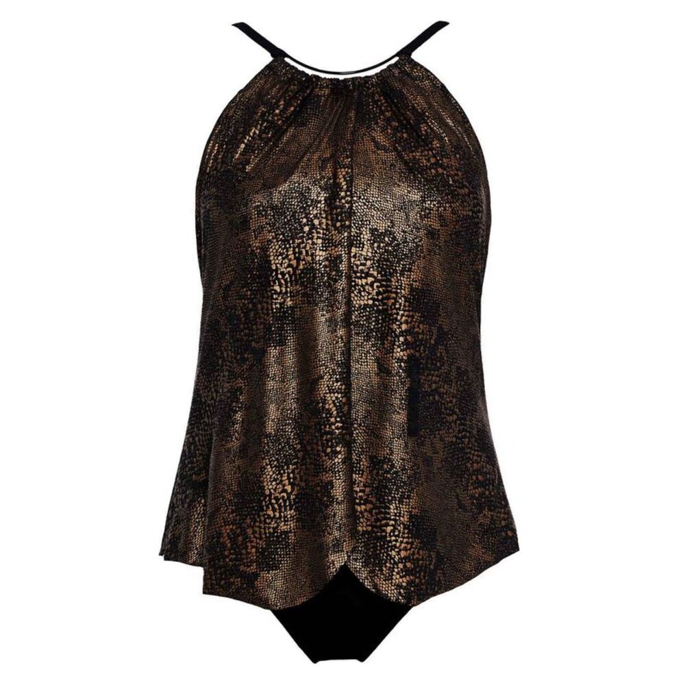Magicsuit Womens Xantu Jill One-Piece Swimsuit 14 Black/Brown - NWT - Picture 4 of 6